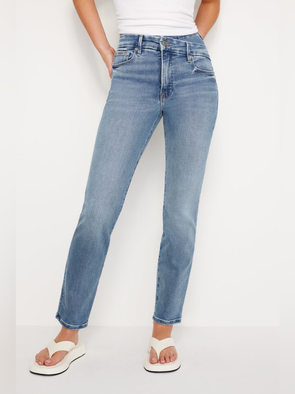 NWT Good American Good Classic Crossover Jeans Indigo268 14/32